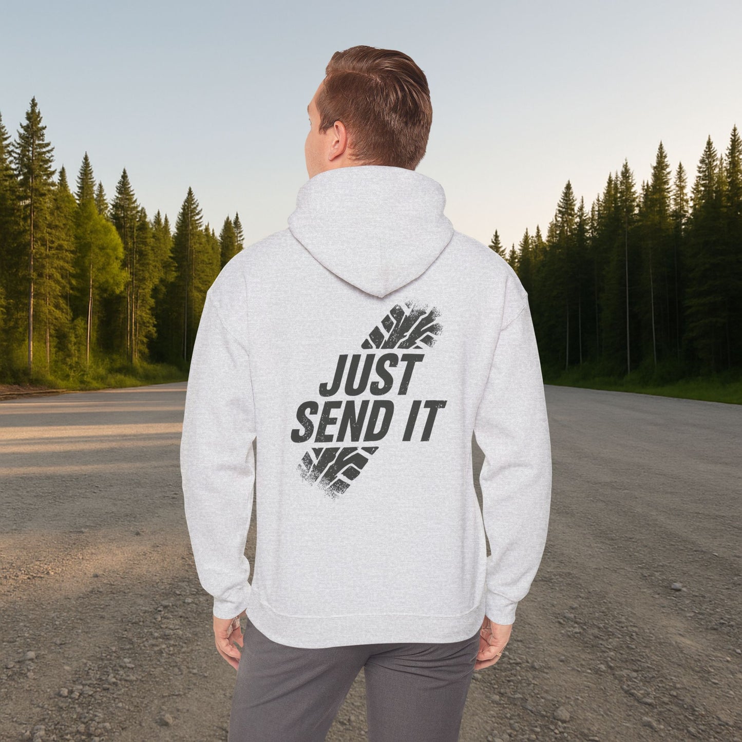 'Just Send It' Men's Hoodie, Motivational Sweater
