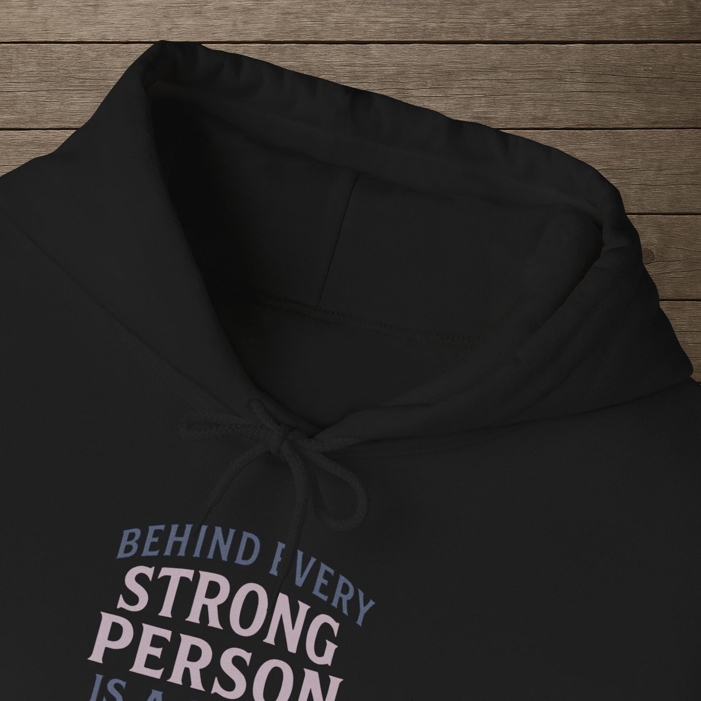 'Behind Every Strong Person Is a Story That Gave Them No Choice' Men's Hoodie, Motivational Workout Sweater