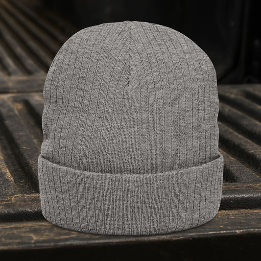'Scaffolders Raise Hell and Beams' Ribbed Knit Embroidered Beanie, Scaffolder Cuffed Knit Toque