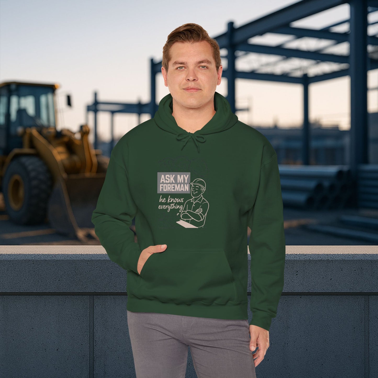'Ask My Foreman, He Knows Everything' Hoodie, Funny Sweater