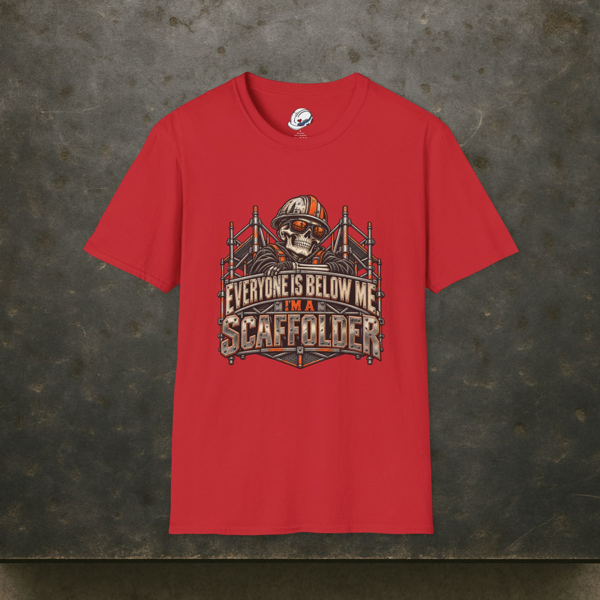 Everyone Is Below Me. I'm A Scaffolder Skeleton Mascot Men's T-Shirt