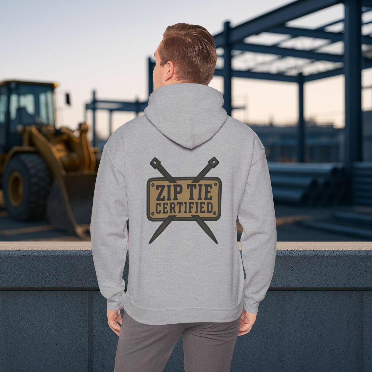 'Zip Tie Certified' Hoodie, Motivational Sweater