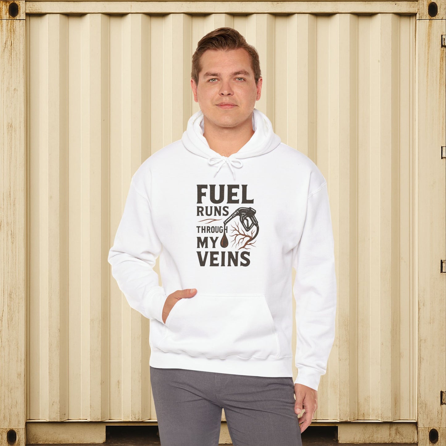 'Fuel Runs Through My Veins' Hoodie, Motivational Sweater