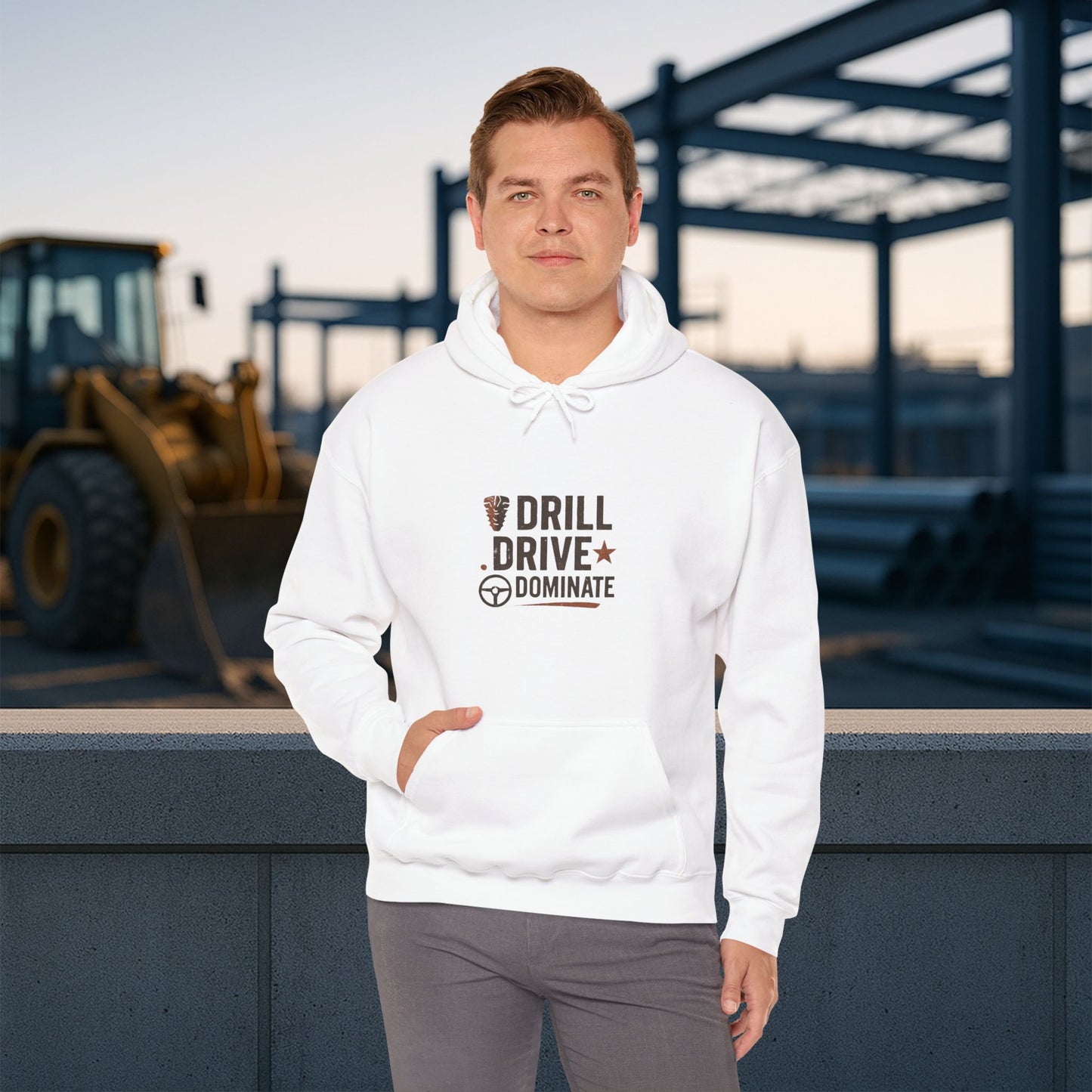 'Drill. Drive. Dominate.' Hoodie, Motivational Sweater