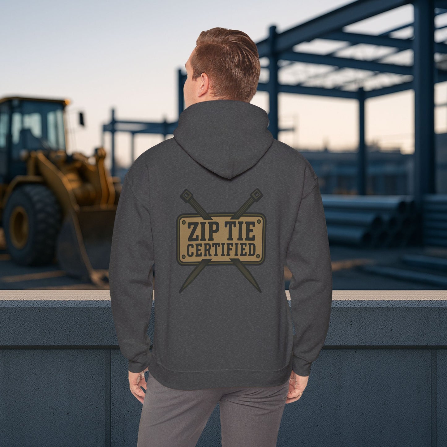 'Zip Tie Certified' Hoodie, Motivational Sweater