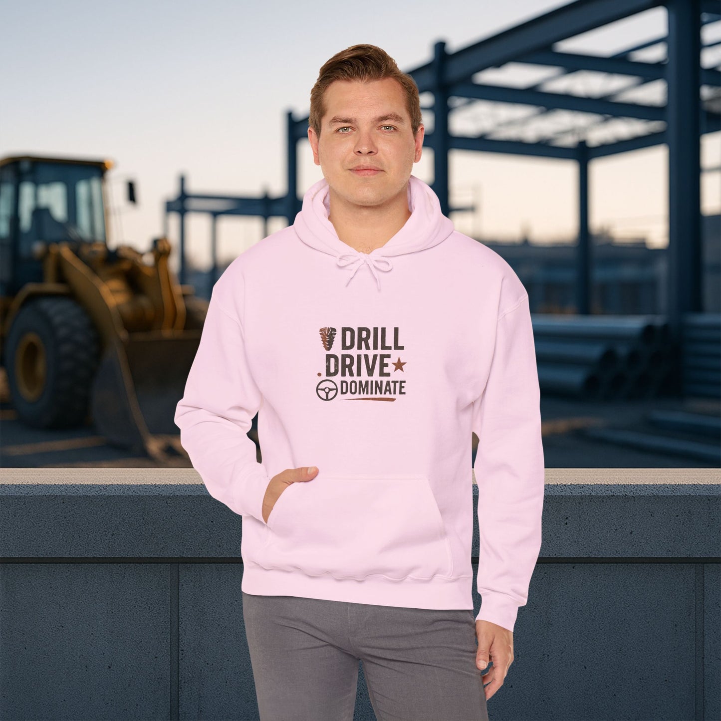 'Drill. Drive. Dominate.' Hoodie, Motivational Sweater