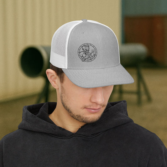 Welder Embroidered Skeleton Torch hat, Welder cap