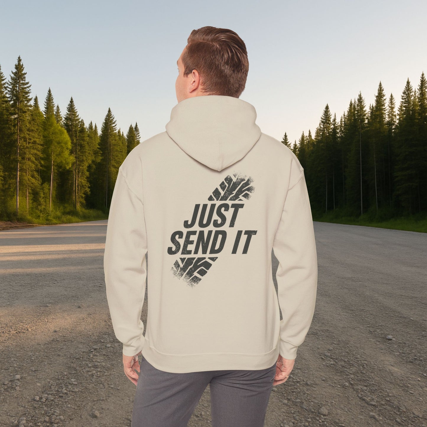 'Just Send It' Men's Hoodie, Motivational Sweater