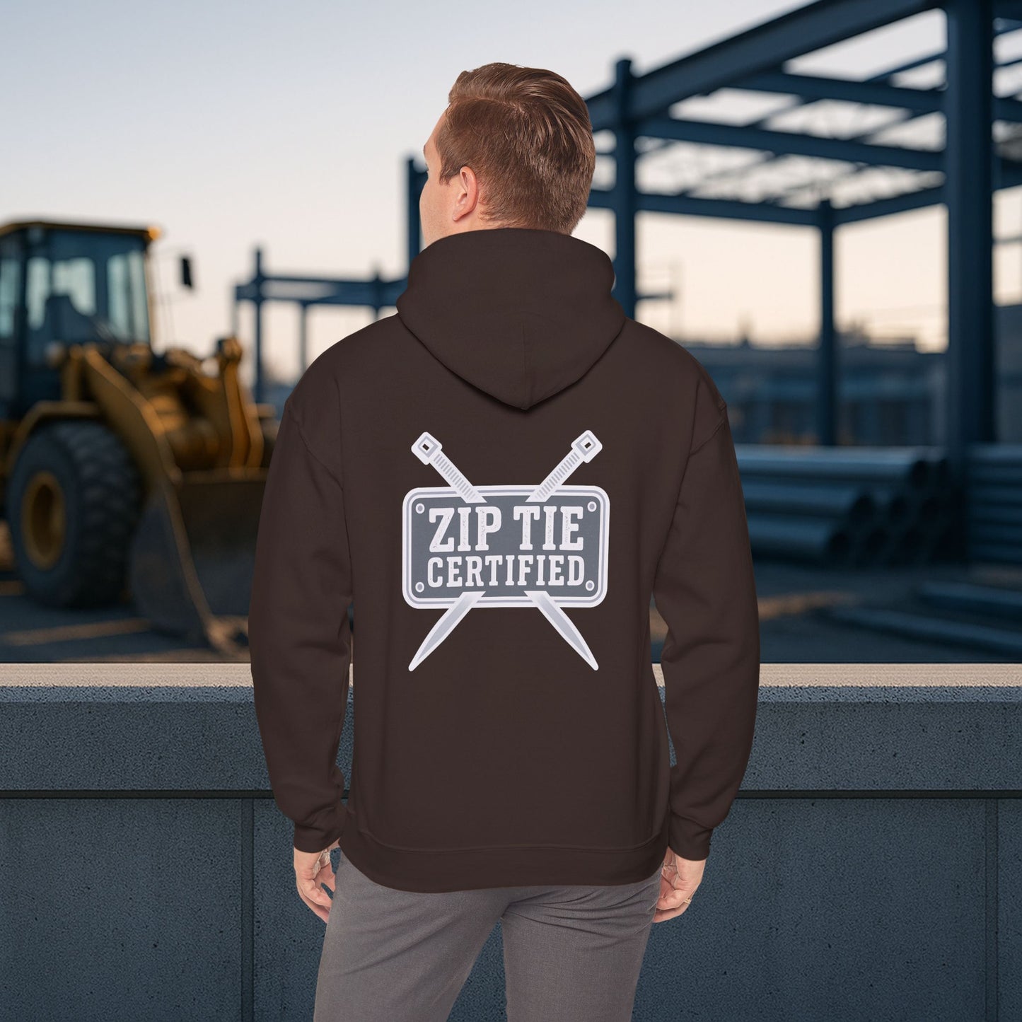 'Zip Tie Certified' Hoodie, Motivational Sweater