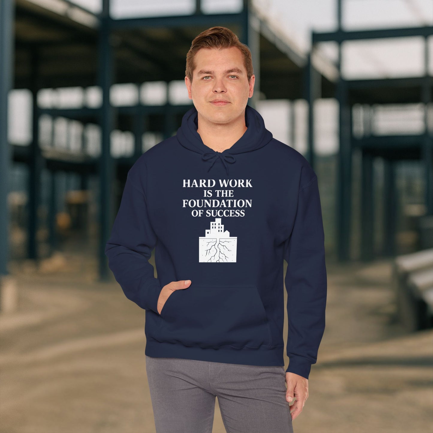 'Hard work is the Foundation of Success' Men's Hoodie, Motivational Sweater