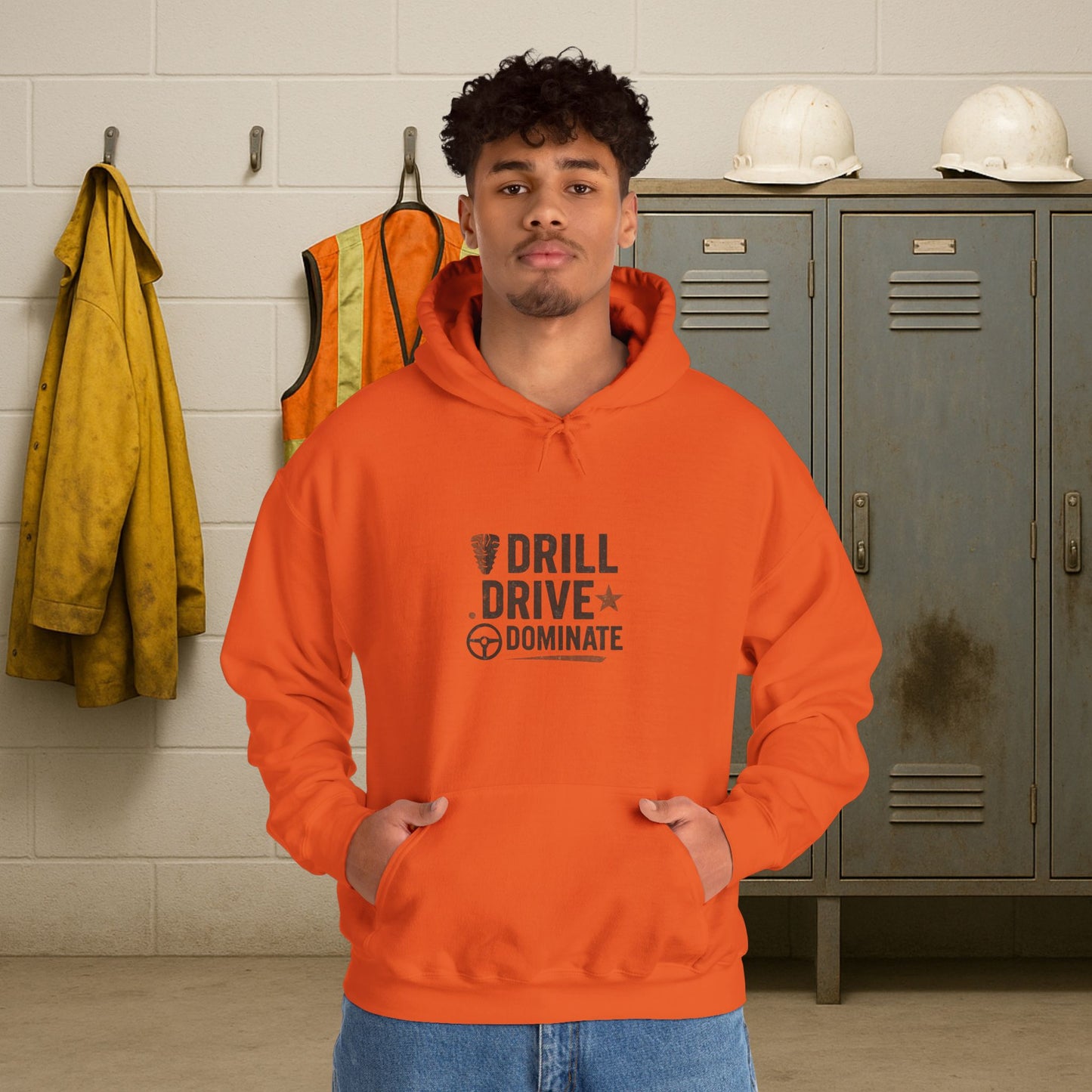 'Drill. Drive. Dominate.' Hoodie, Motivational Sweater