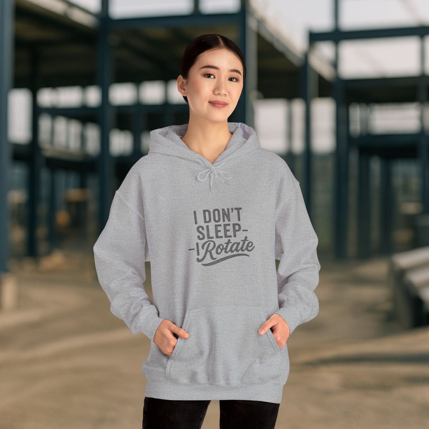 'I Don’t Sleep – I Rotate' Men's Hoodie, Funny Motivational Sweater