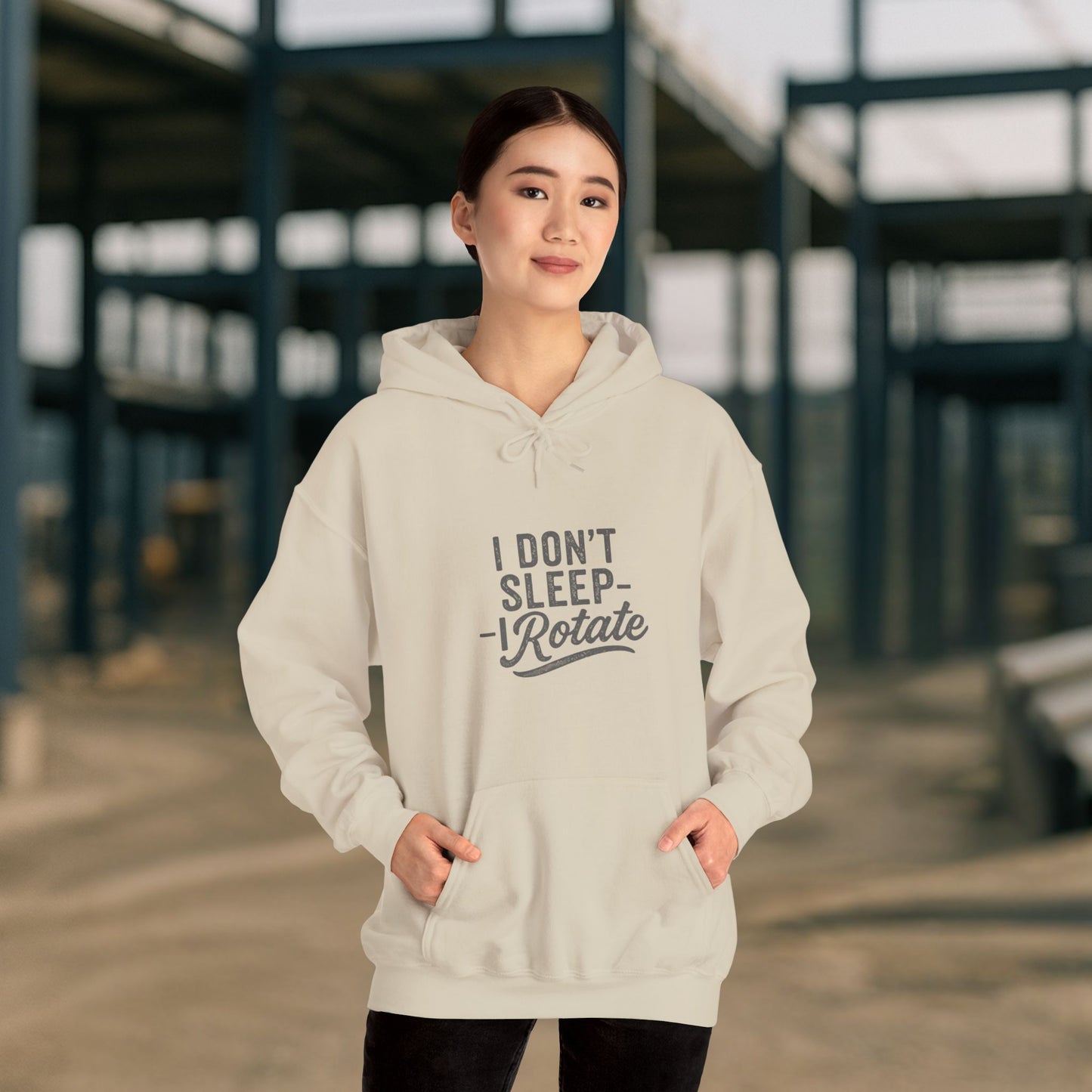 'I Don’t Sleep – I Rotate' Men's Hoodie, Funny Motivational Sweater