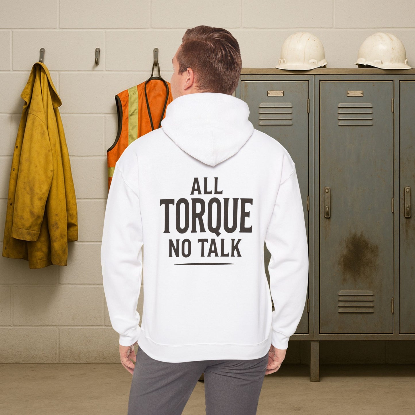 'All Torque No Talk' Men's Hoodie, Motivational Sweater