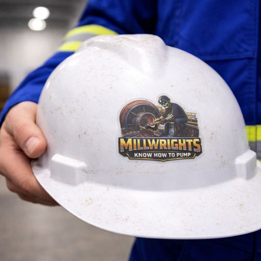 Millwrights Know How to Pump Sticker, Millwright Hardhat Stickers