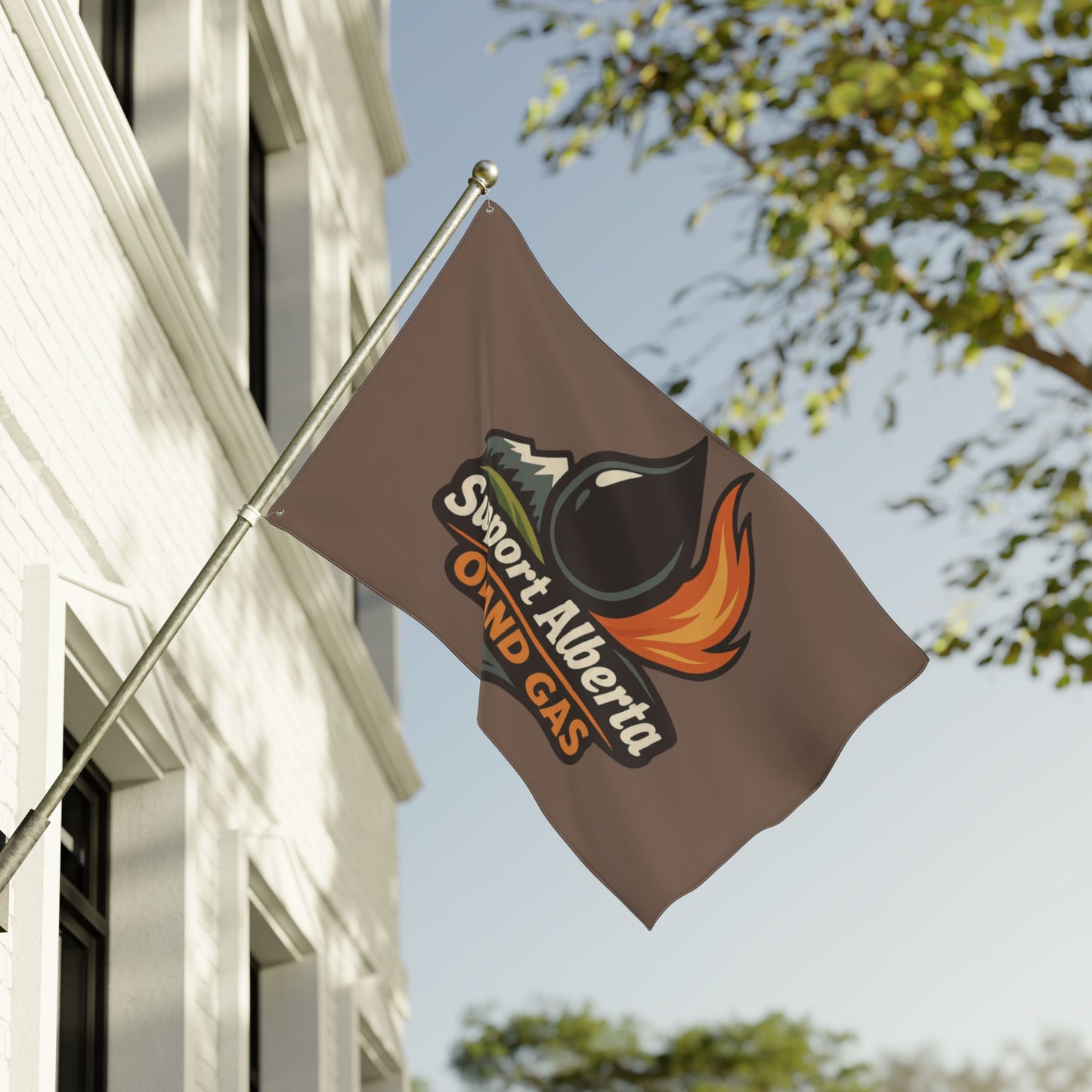 "Support Alberta Oil And Gas" Double-Sided Flag, Toughneck Trades Pride Banner