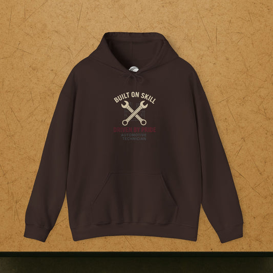 “Built on Skill Driven by Pride” Hoodie, Automotive Technician Sweater