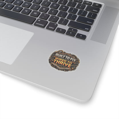 Built to Fix Wired to Thrive Sticker, Heavy Duty Mechanic Hardhat Stickers