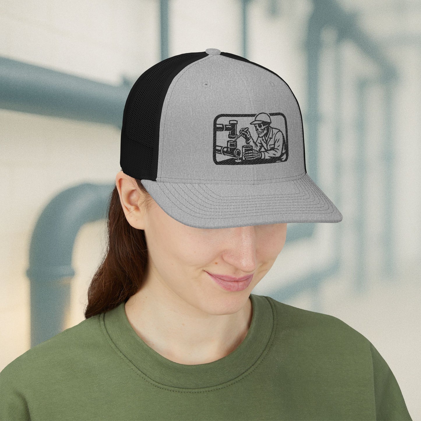 Plumber Solvent Work Hat, Plumbing Skeleton Trade Cap