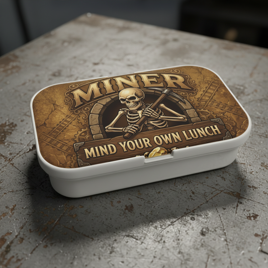'Mind Your Own Lunch' Lunch Box, Miner Funny Food Storage