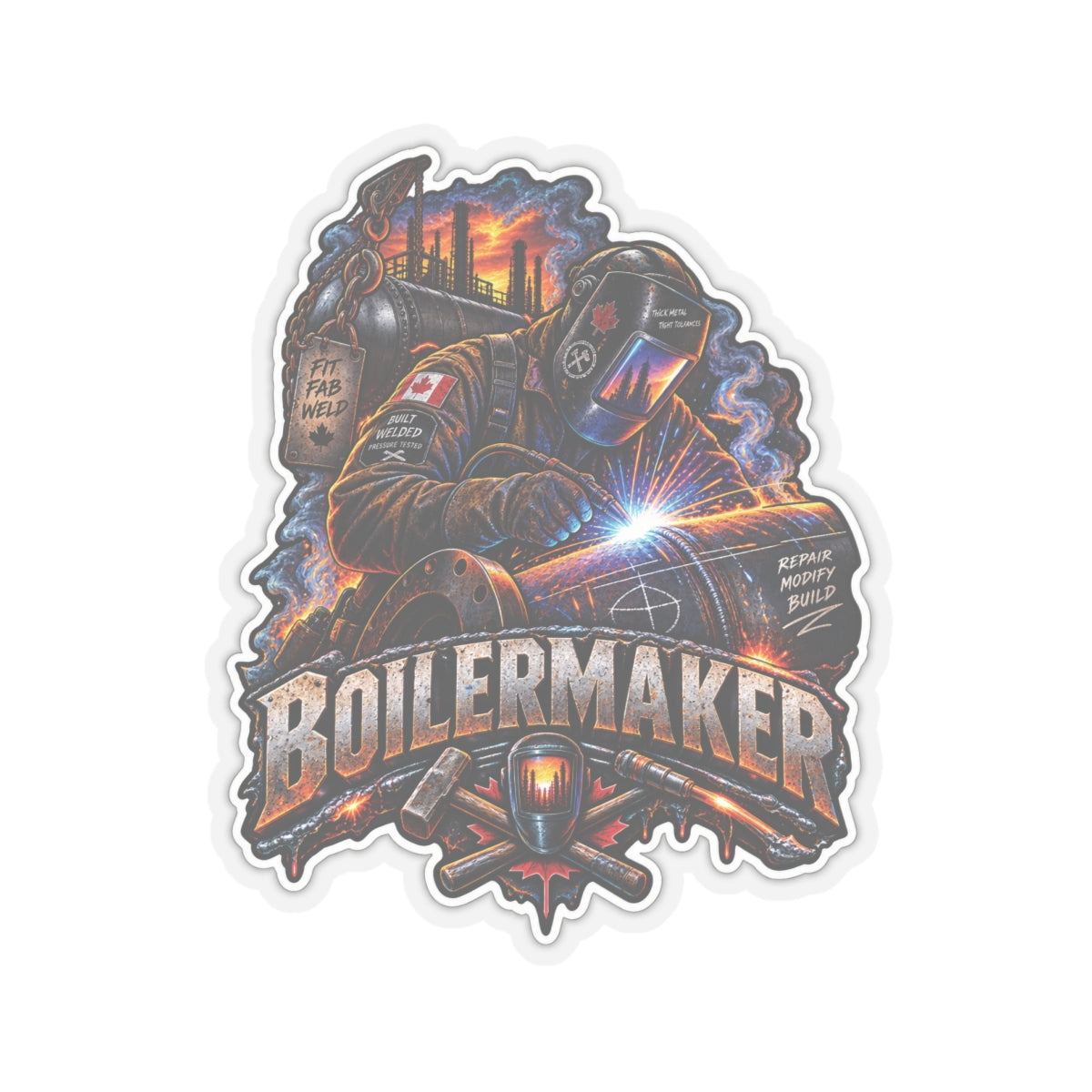 Boilermaker Sticker, Industrial Welding Hardhat Sticker