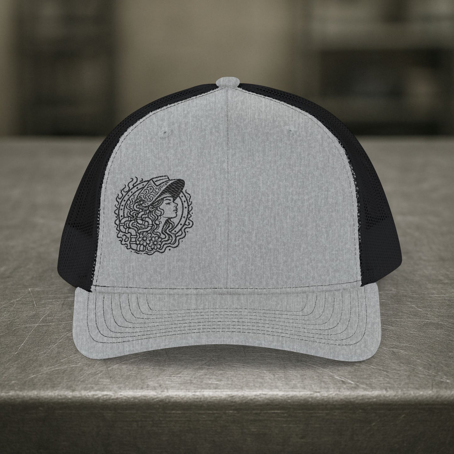 Floral Female Pipefitter Portrait Hat, Pipefitter Hat