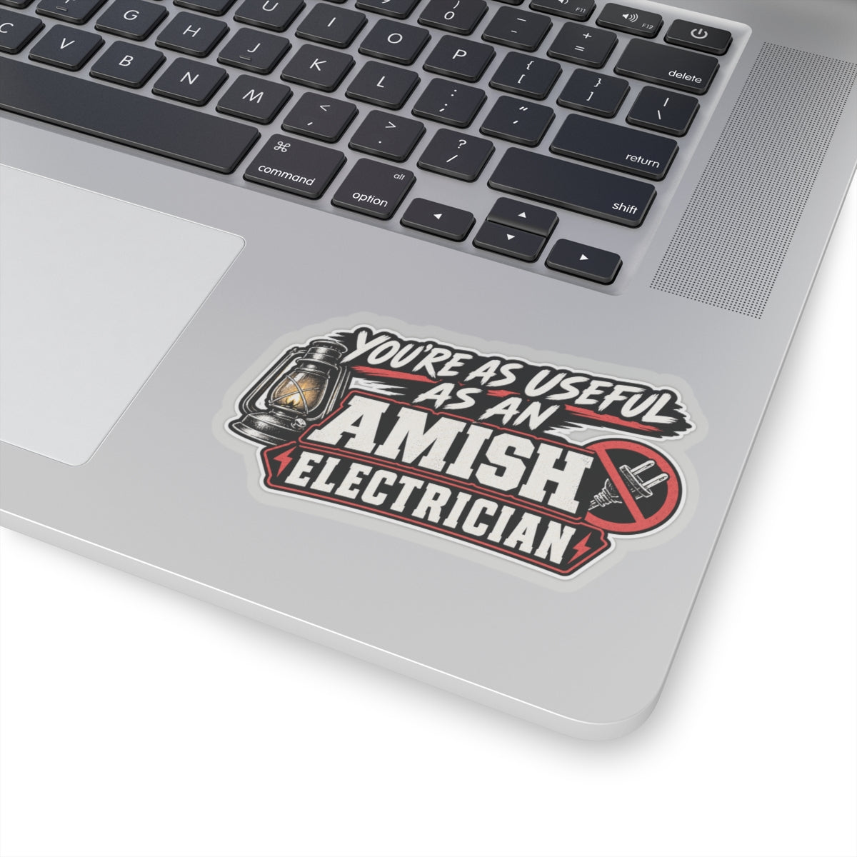 “Useful as an Amish Electrician” Sticker, Funny Hardhat Stickers