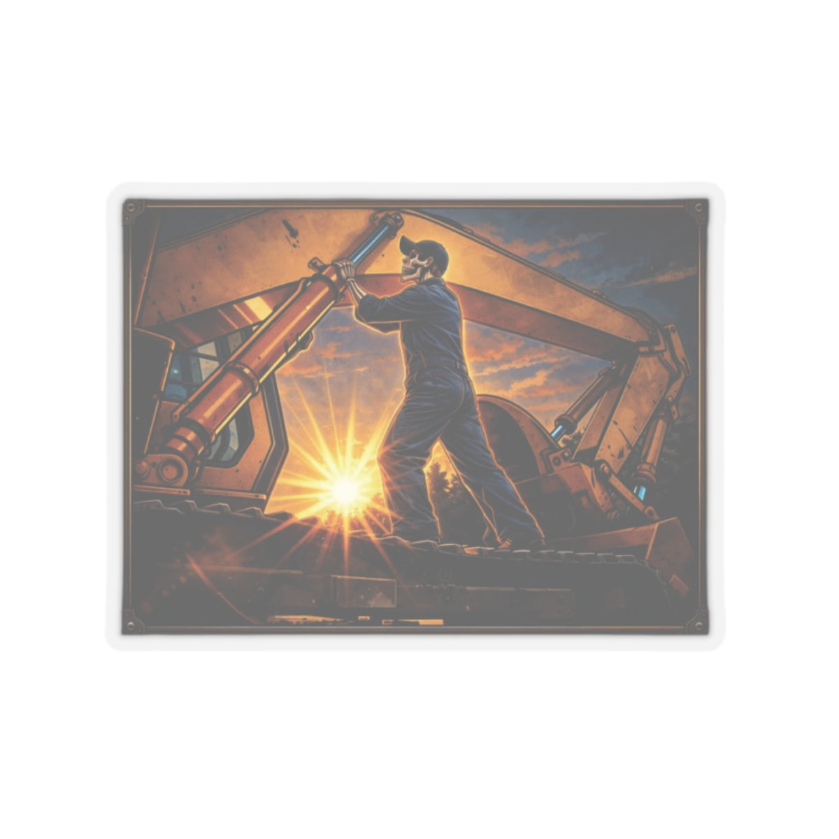 Excavator Technician Sticker, Heavy Duty Mechanic Hardhat Stickers