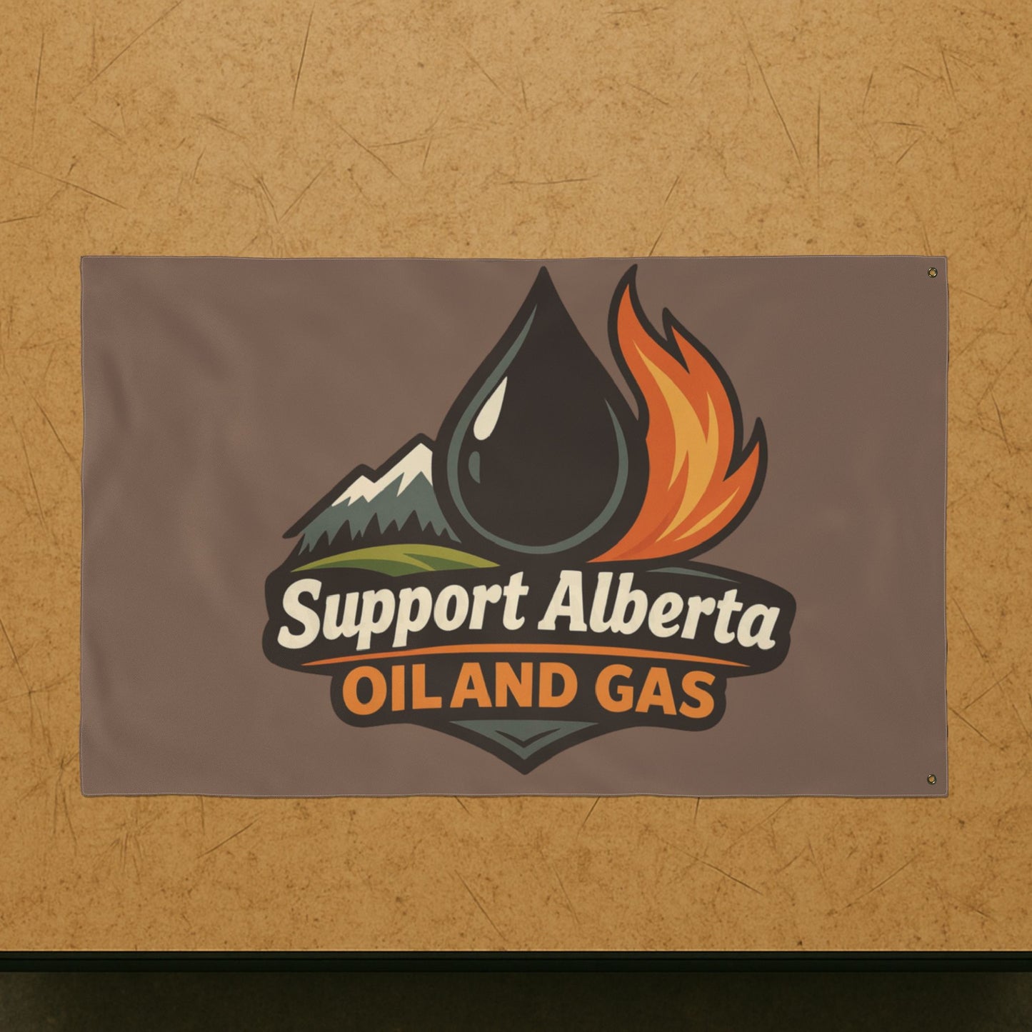"Support Alberta Oil And Gas" Double-Sided Flag, Toughneck Trades Pride Banner
