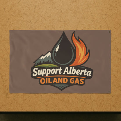 "Support Alberta Oil And Gas" Double-Sided Flag, Toughneck Trades Pride Banner