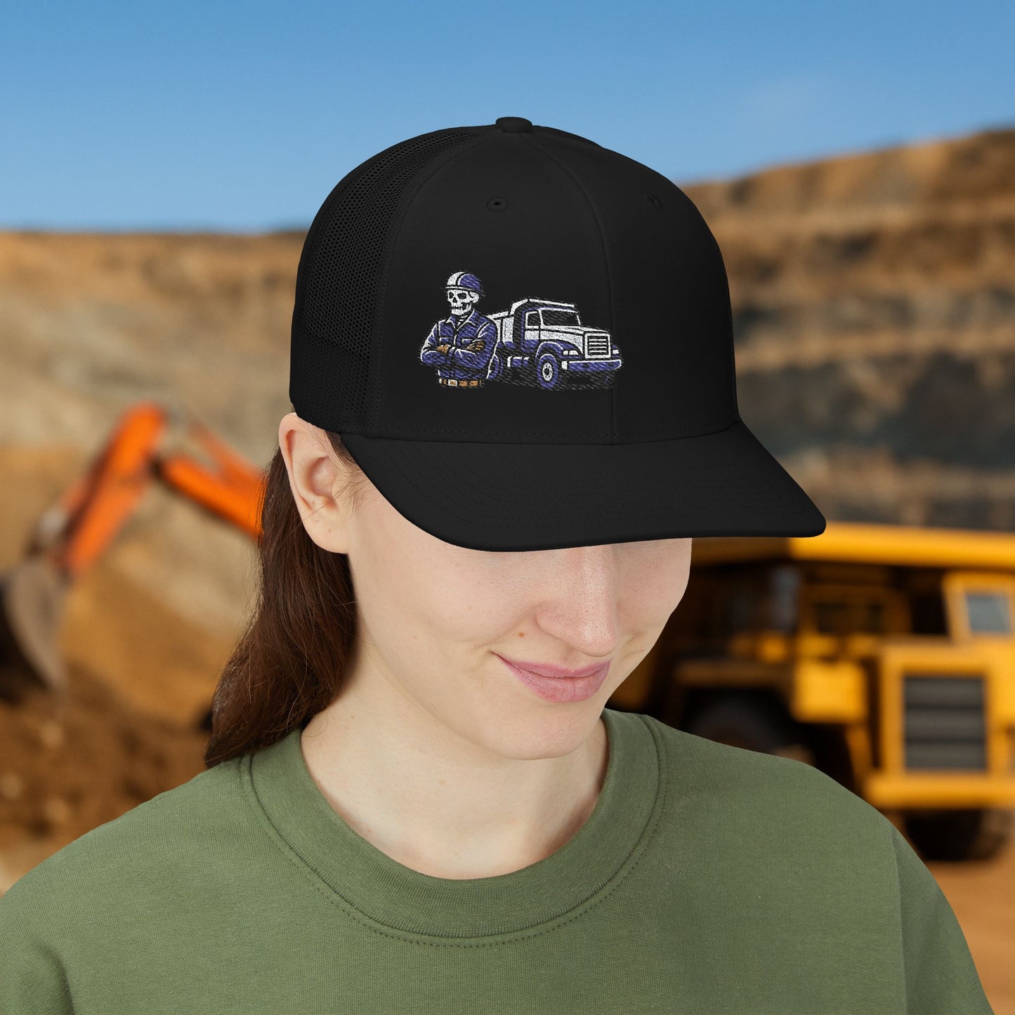 Equipment Operator Skeleton hat, Equipment Operator embroidered cap