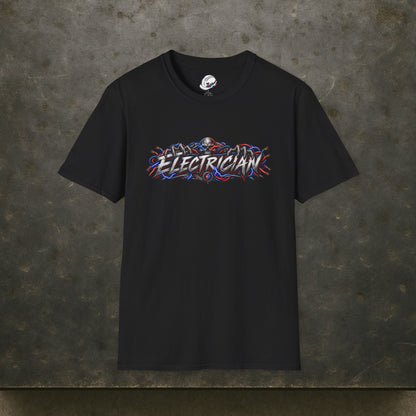 Electrician Skull T-Shirt, Electrical Trades Power Line Work Shirt