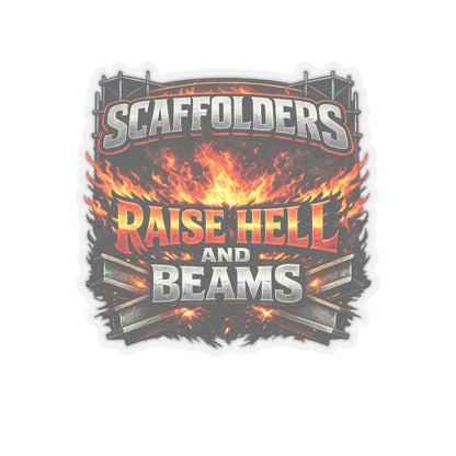 Raise Hell and Beams Sticker, Scaffolder Hardhat Stickers