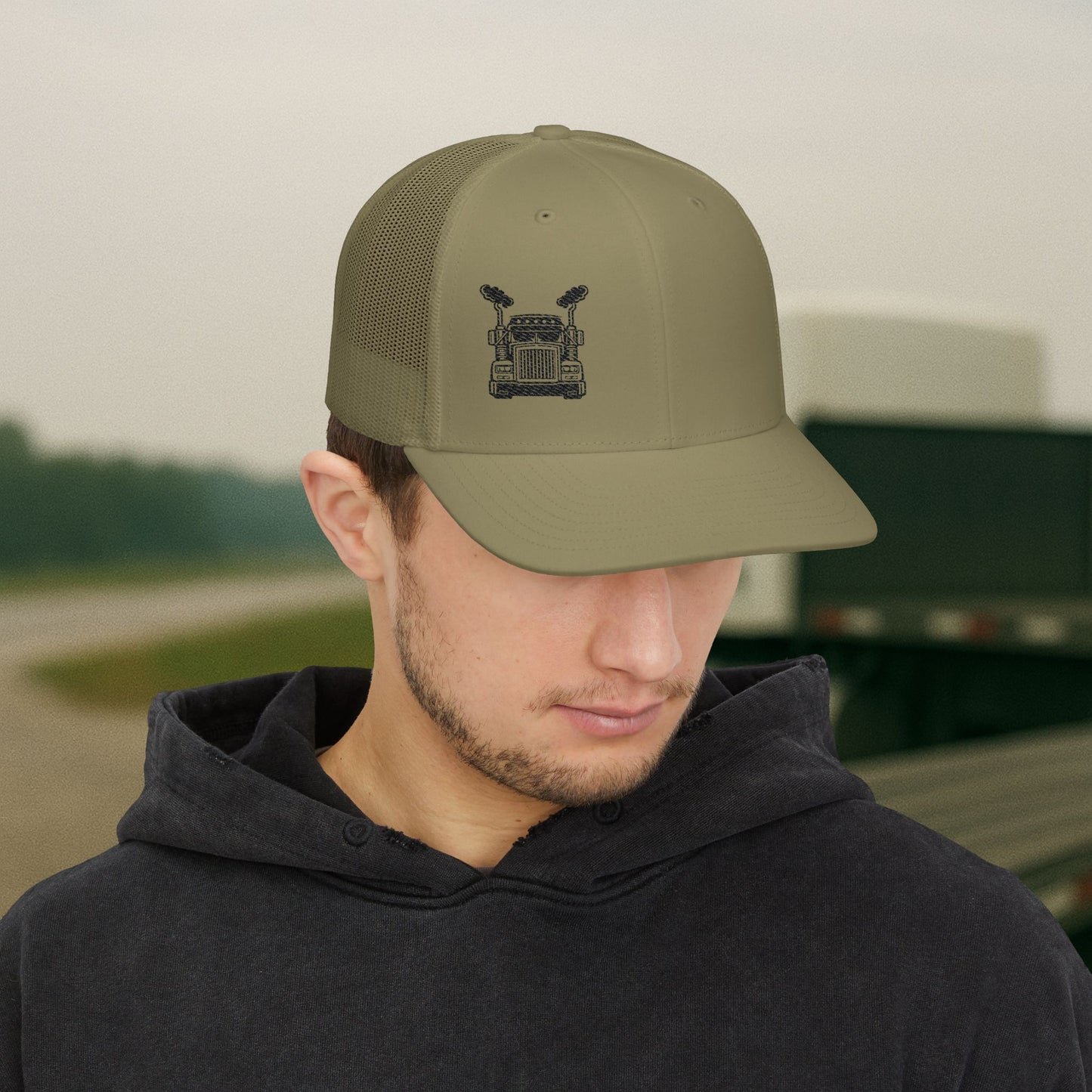 Truck Driver Smoke Hat, Embroidered Trucker Semi Cap