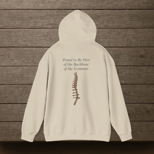 'Proud to Be Part of the Backbone of the Economy' Hoodie, Motivational Sweater