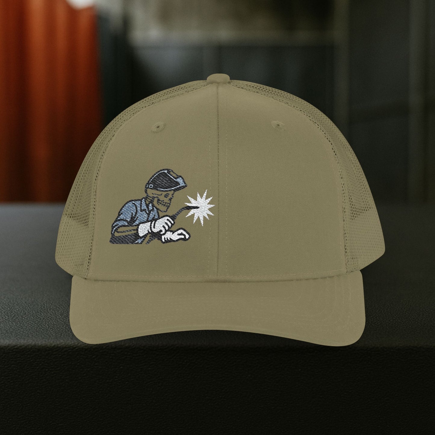 Welder Skeleton Embroidered Hat, Welding Trade Torch Cap