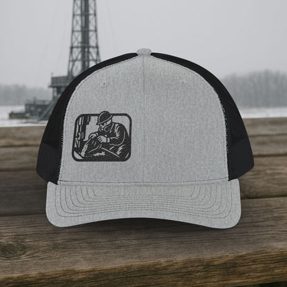 Embroidered Skeleton Derrickhand hat, Derrickhand cap