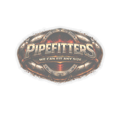 Pipefitters We Can Fit Any Size Sticker, Pipefitter Hardhat Stickers