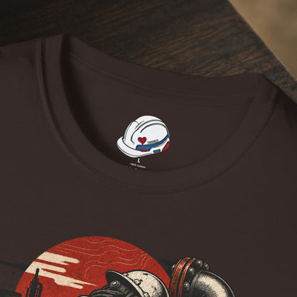 Pipe Fighter Hardhat Worker & Flanged Pipe Men's T-Shirt