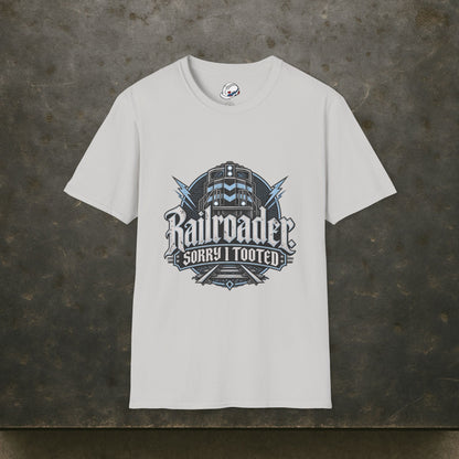 Railroader. Sorry I Tooted Locomotive Gothic Men's T-Shirt