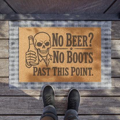 "No Beer? No Boots Past This Point" Doormat, Toughneck Funny Trades Door Mat