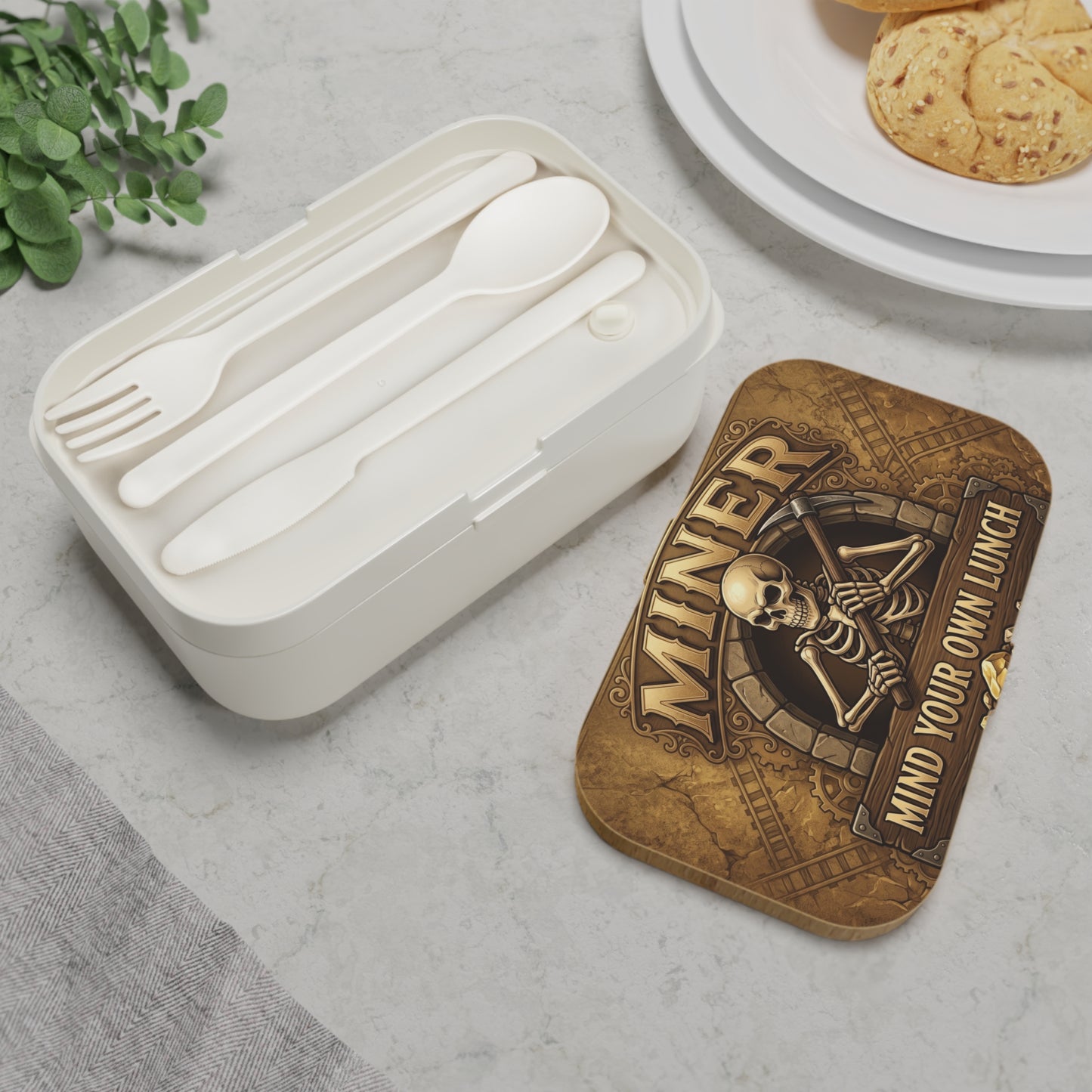 'Mind Your Own Lunch' Lunch Box, Miner Funny Food Storage
