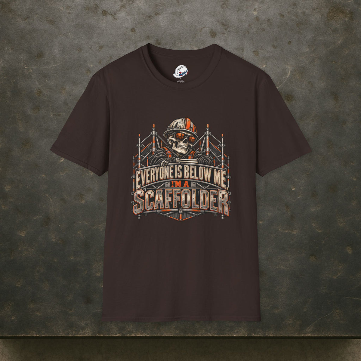 Everyone Is Below Me. I'm A Scaffolder Skeleton Mascot Men's T-Shirt
