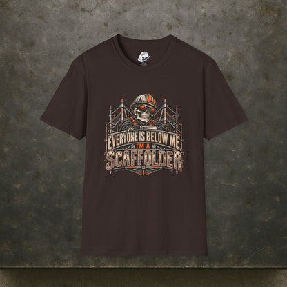 Everyone Is Below Me. I'm A Scaffolder Skeleton Mascot Men's T-Shirt