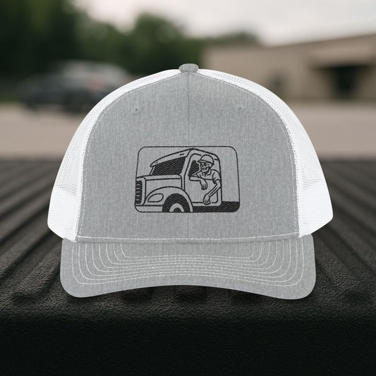 Embroidered Skeleton Truck Driver Hat, Long Haul Trade Cap