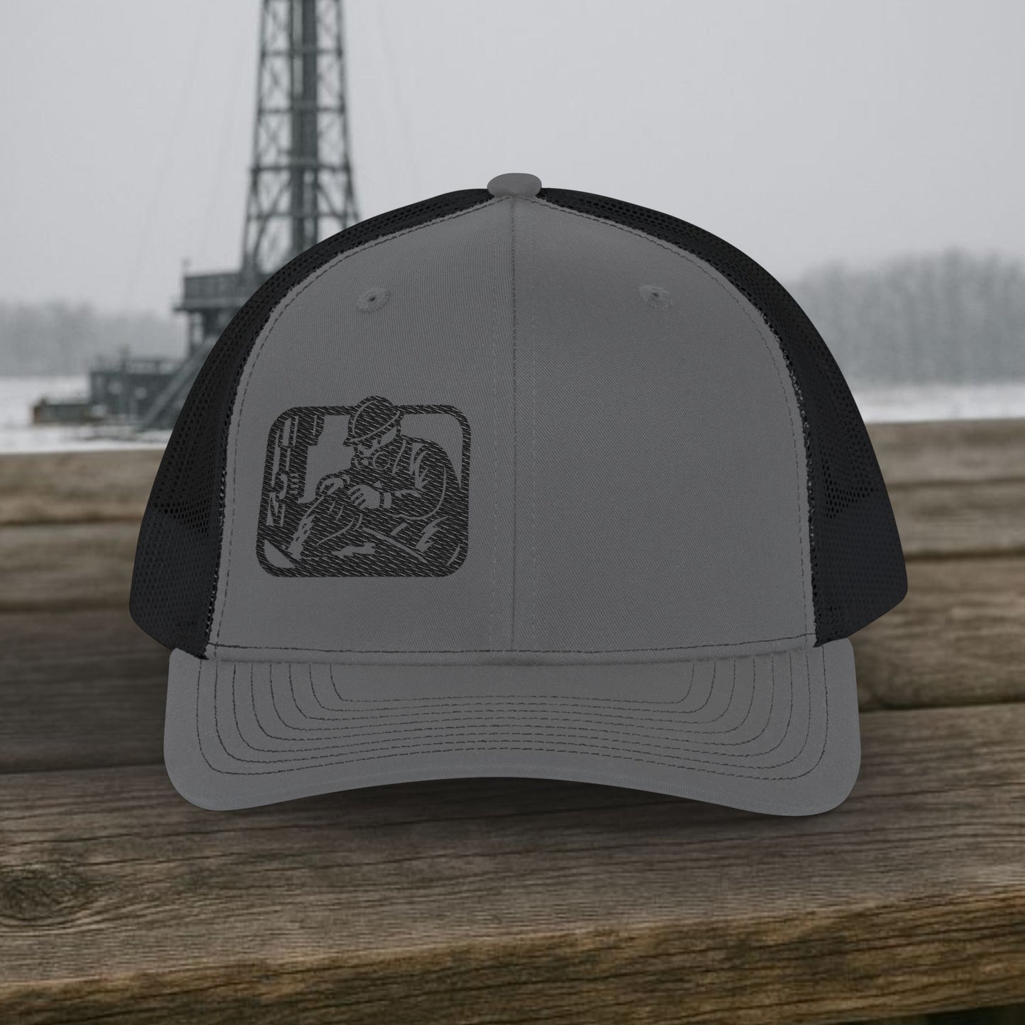 Embroidered Skeleton Derrickhand hat, Derrickhand cap