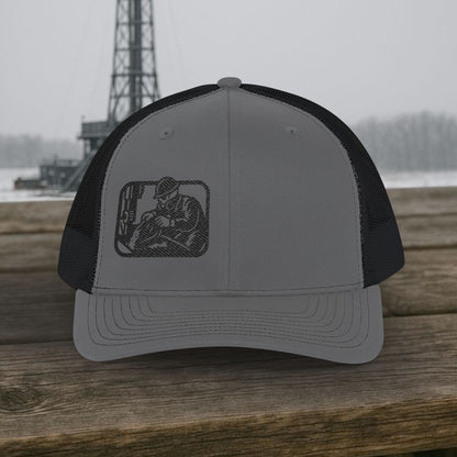 Embroidered Skeleton Derrickhand hat, Derrickhand cap