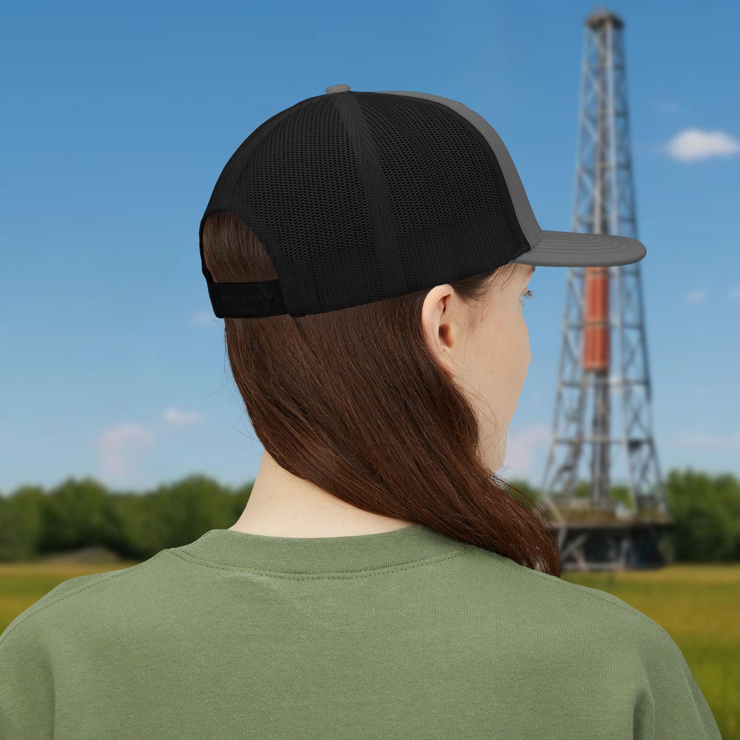 Embroidered Skeleton Derrickhand hat, Derrickhand cap