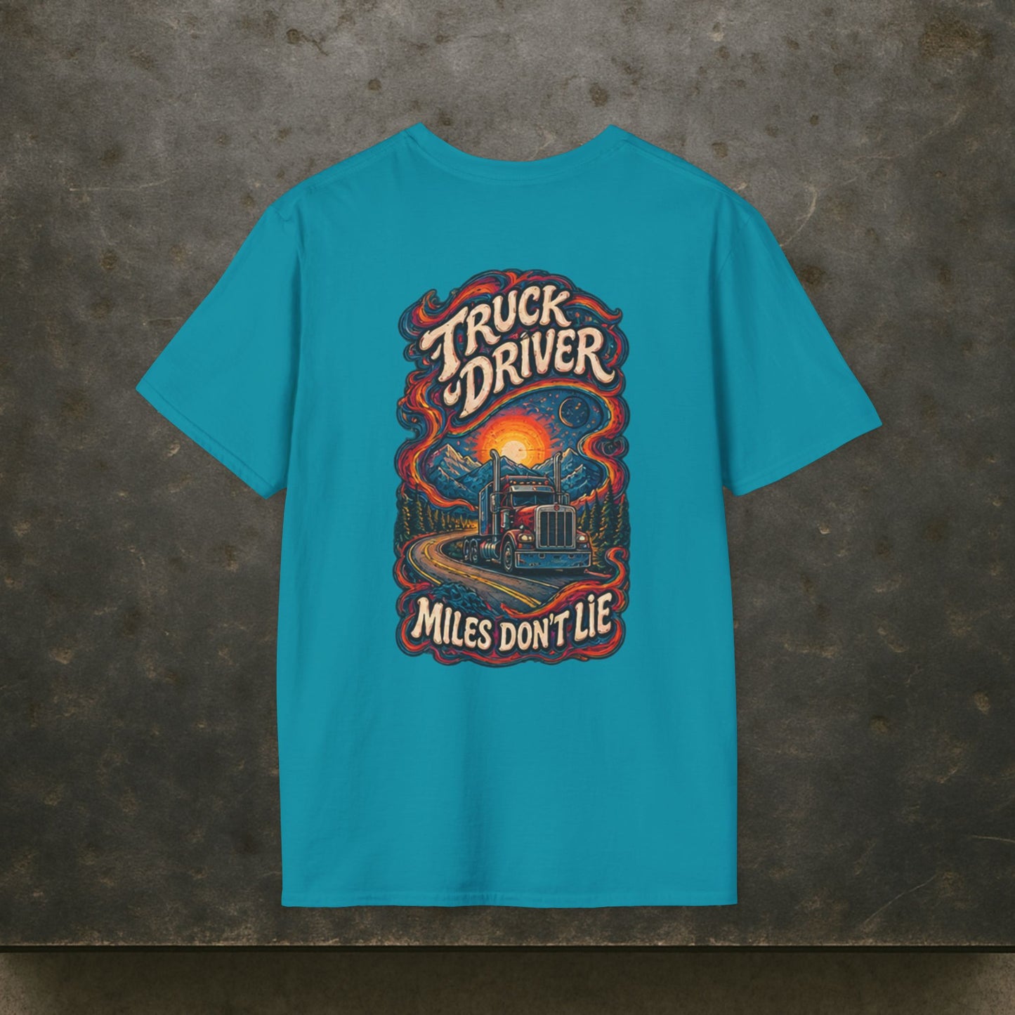 Miles Don’t Lie Semi Driver T-Shirt, Truck Driver Graphic Tee Shirt