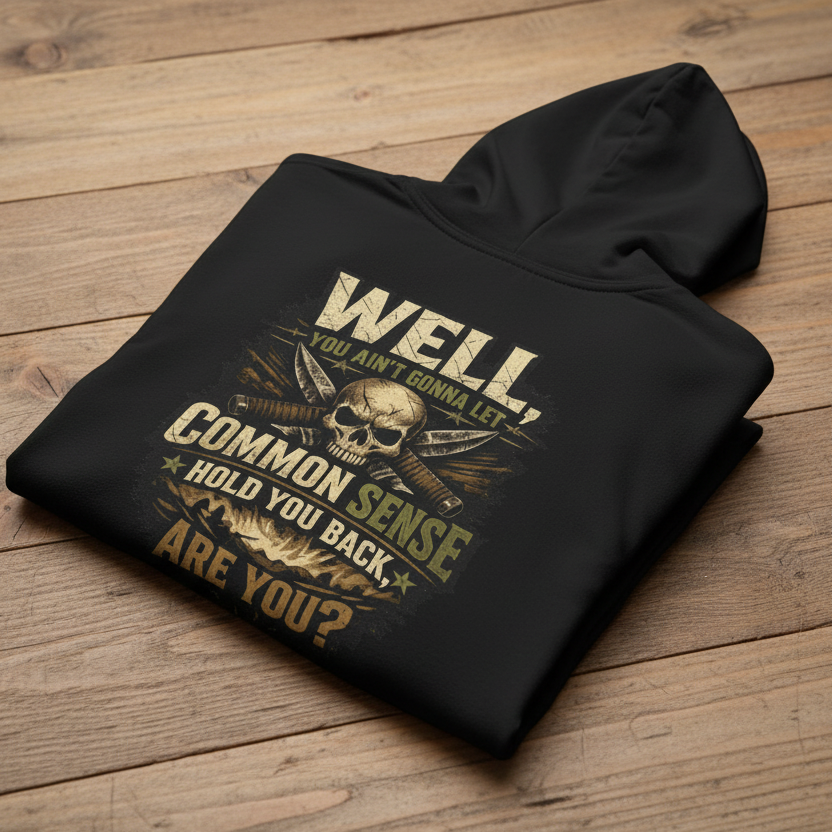 'Common Sense Won't Hold You Back' Sweater, Ignore Common Sense Funny Hoodie